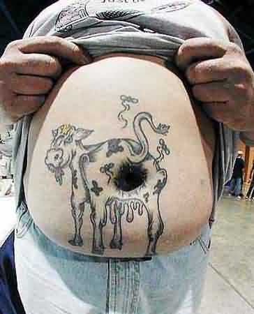 tattoo cow fat belly