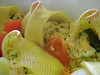 Crab and courgette pasta gratin