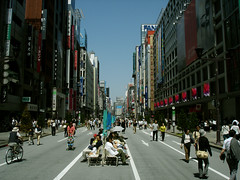 Sitting in Tokyo Street