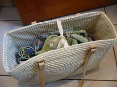 knitting bag inside