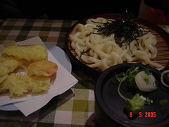Cold Udon with tempura