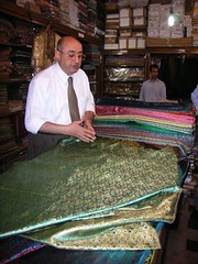 Elias Stephan in the silk shop