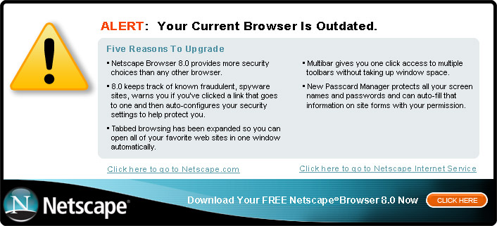 ALERT: Your Current Browser Is Outdated