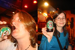 drinking VB in Major Tom's Down Under bar