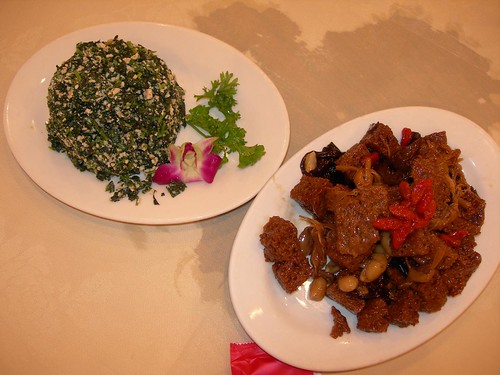 Baoluo dishes (xianggan malantou, sixi kaofu)